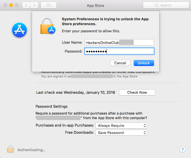 administrator password mac